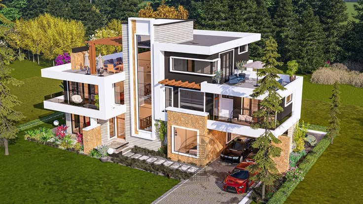 Modern contemporary residential villa architectural design in Bangalore